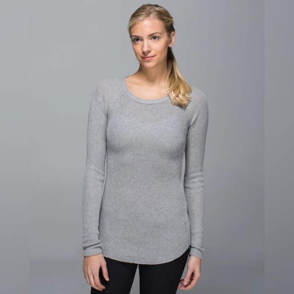 Lululemon Cabin Yogi Long Sleeve | Heathered Medium Grey / Heathered Light Grey - Picture 1 of 14